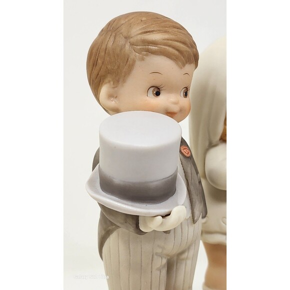 Vintage Enesco Musical Here Comes The Bride & Groom 1989 Porcelain 6.5" Figurine - Picture 8 of 14